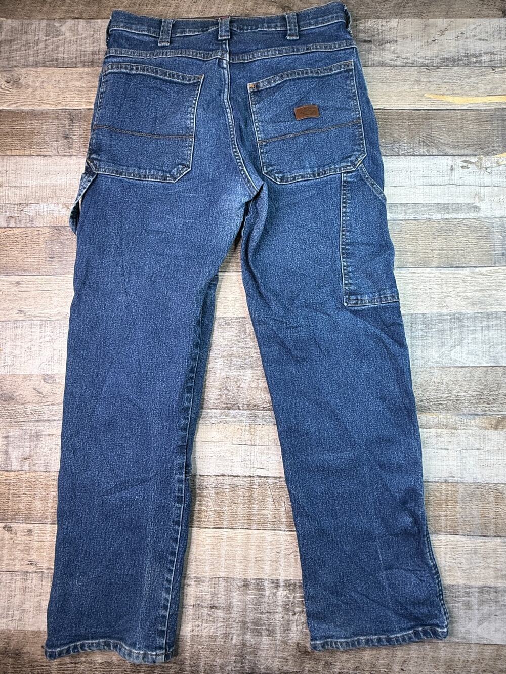 Dickies Mens 32x32 Jeans Double Knee Carpenter Blue Denim Medium Wash Flex